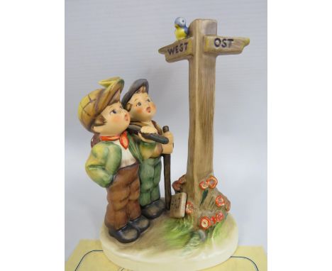 Goebel Hummel figurine "Crossroads" 1990 Limited edition 10,794 of 20,000 , approx 17cm tall comes with certificate and box.