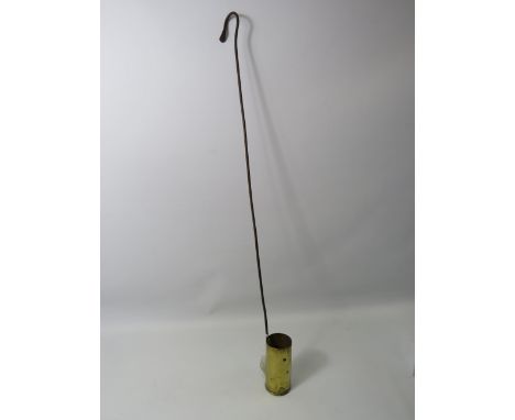 Vintage brass dipping ladle. Approx 29" long.