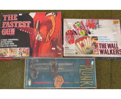 3 Vintage games Wall walkers, The Fastest Gun and Kerplunk.