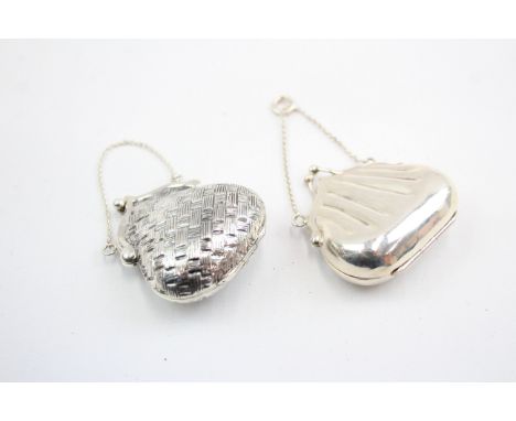 2 x Assorted Vintage Stamped .925 STERLING SILVER Novelty Handbag Pill Boxes 39g 666995