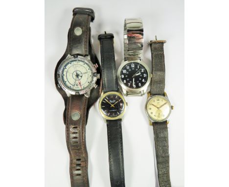 Timex Intelegent Quartz Chronograph, date window, leather strap plus Trelawn 17 jewel swiss watch with date window,  together