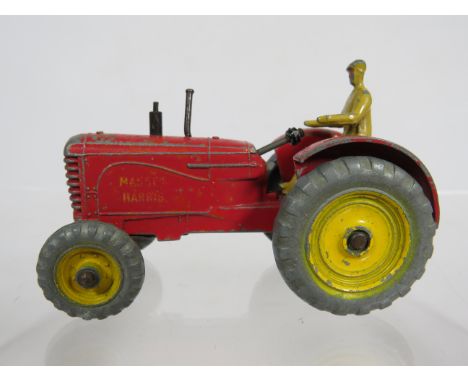 Vintage Dinky Matthew Harris 27A Die cast tractor in playworn condition, minus steering wheel.  See photos. 