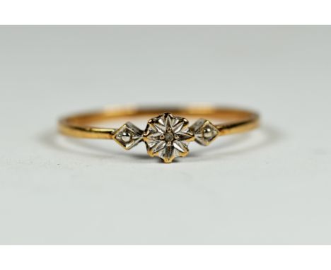 9ct white and yellow gold diamond star illusion setting solitaire ring (0.8g)     2041135