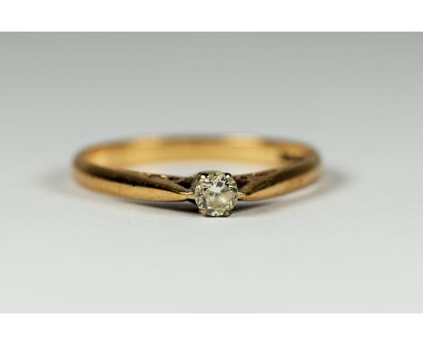 9ct gold vintage diamond solitaire cathedral setting ring (1.8g) 2045400