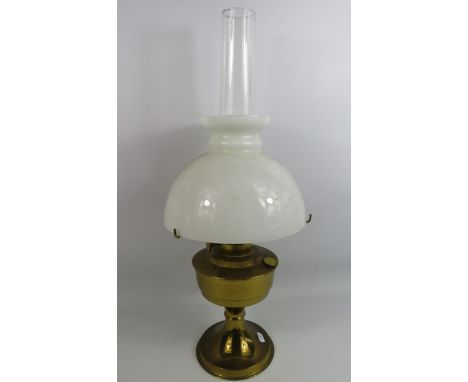 Aladdin vintage oil lamp with white glass shade.