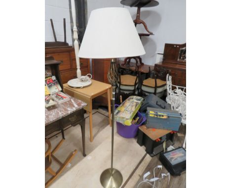 Brushed steel standard lamp approx 60 inches tall. See photos.   S2