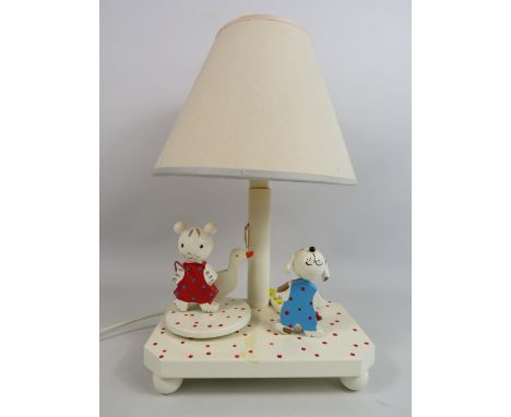 Vintage Italian Sevi childs wooden table lamp.