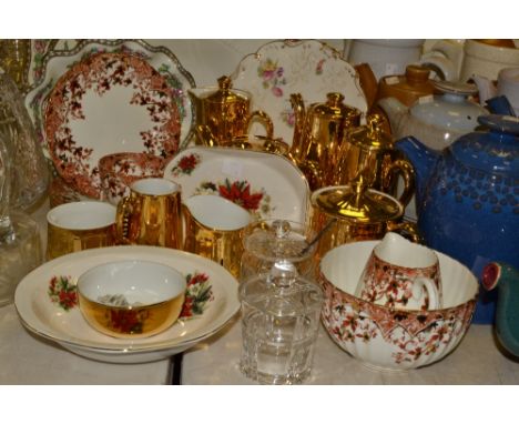 Ceramics - a Royal Worcester gold plated tea and coffee service; etc 