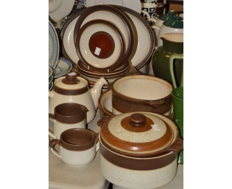 Denby - a part Denby table ware dinner service, including, plates, casserole dishes, teapot, etc
