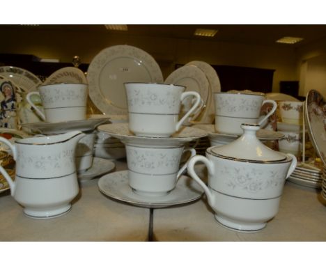 A Fine China Platinum Rose tea and dinner service