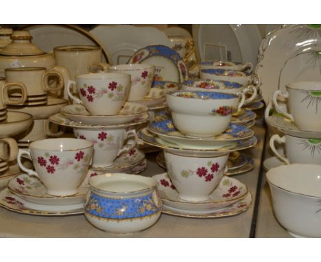 A Staffordshire part tea service;  a Paragon Sevres pattern part tea  service 