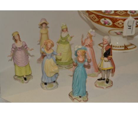 The Wedgwood Vauxhall Gardens Collection of bisque porcelain figures (7)