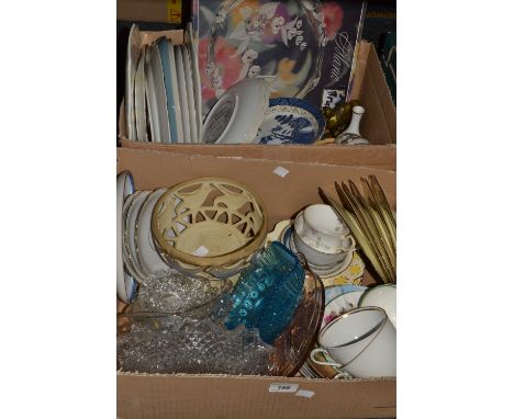 Ceramics and Glassware - a Bavarian part tea service, a Grafton china part tea service , pressed glass serving dishes, a pres