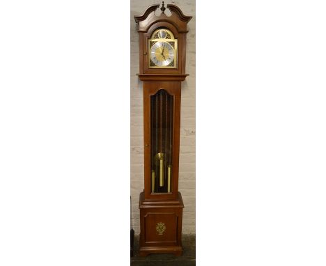 20th century German weight driven longcase clock with Westminster chime Ht 196cm W 36cm