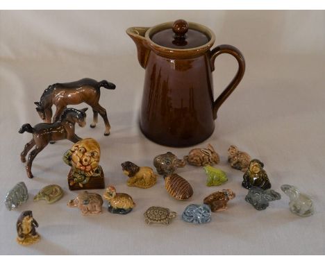 Various&nbsp;&nbsp;Wade Whimsies, 2 Beswick foals &amp; a Denby lidded jug