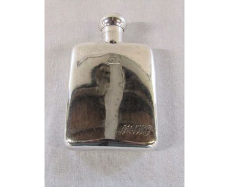 Victorian silver hip flask Birmingham 1894 H 11.5 cm weight 3.77 ozt