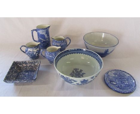 Selection of blue and white ceramics inc Old Foley &amp; Chinese bowl 23cm diameter