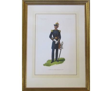 Framed military print by Arthur Barbosa (1908-1995) signed and dedicated in pencil, 44 cm x 60 cm (size including frame)