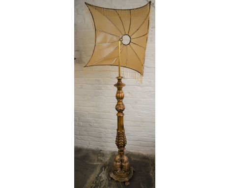 Ornate gilded resin standard lamp with/in need of repairs