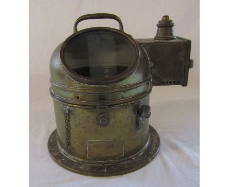 A brass ship's binnacle with spirit lamp PATT.0183 no 21183K H 26 cm