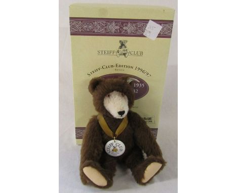 Steiff Club edition 1996 teddy bear, reproduction of Dicky Braunbar 1935, L 32 cm, complete with box