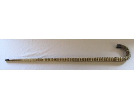 19th century shark vertebrae walking stick, total length 106 cm