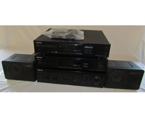 Kenwood stereo stacking system consisting of compact disk play DP-3080, AM-FM stereo synthesizer tuner KT-2080, stereo interg