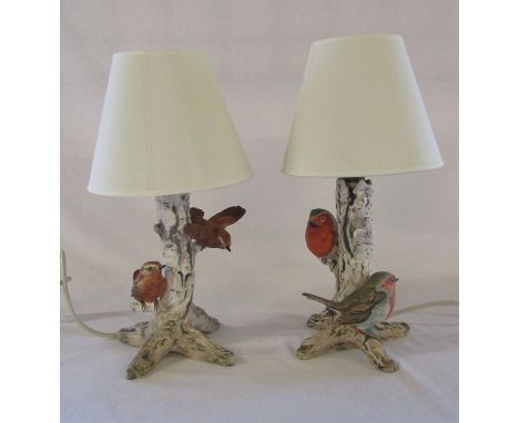 Pair of Goebel bird figural table lamps H 38 cm