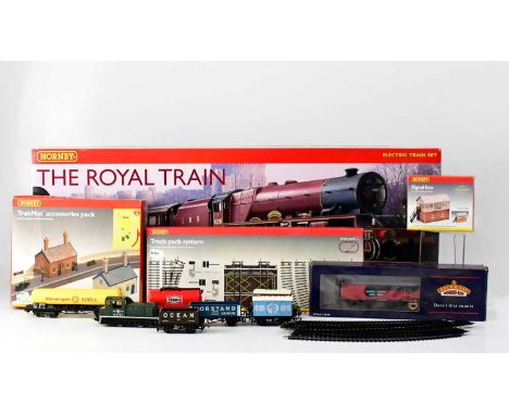 HORNBY; a boxed 00 gauge 'The Royal Train' set, a Hornby TrakMat accessories pack, a further Track Pack system, various loose