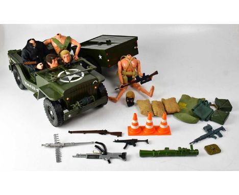 ACTION MAN; various dolls to include 'Eagle Eye', clothes including pilot uniforms, Arctic, accessories, weapons, a Jeep and 
