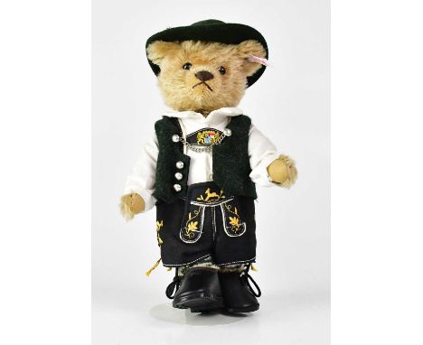 STEIFF; a German collectors' bear 'Bavarian Traditional Max', with stand, no. EAN 672491 'Bayrischer Trachtenbar Max', height