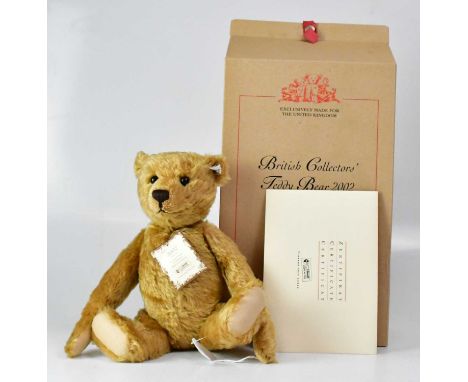 STEIFF; a British collectors' bear, honey-golden with growler, no. EAN660726, height 35cm, 2002, limited edition no.00524, wi