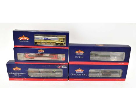 BACHMANN; five boxed model railway items, comprising an IPA Twin Double Deck Car Transporter pack, no. 38-250, a JJ MkII Auto
