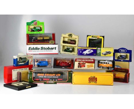A quantity of boxed scale models to include Corgi Eddie Stobart Ltd, The Greatest Show on Earth, Atlas Editions, Exclusive Fi