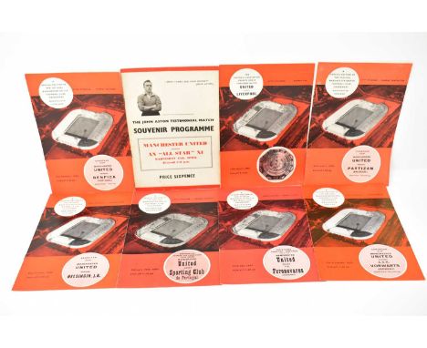 MANCHESTER UNITED; eight special edition souvenir and charity match football programmes, including the John Aston Testimonial