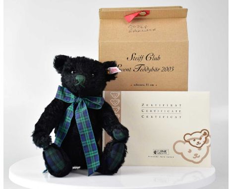 STEIFF; a German collectors' musical bear 'The Black Watch', no. EAN 662386, height 29cm, limited edition no.348, with white 