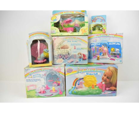 MY LITTLE PONY; seven boxed accessories comprising 'Waterfall', 'Grooming Parlour', 'Baby Bonnet School of Dance', 'Baby Pony