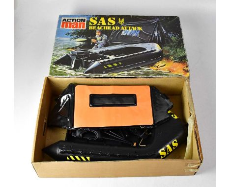 ACTION MAN; three boxed sets comprising 'Training Tower' with escape slide and crane, 'SAS Beachhead Attack' and 'Pursuit Cra