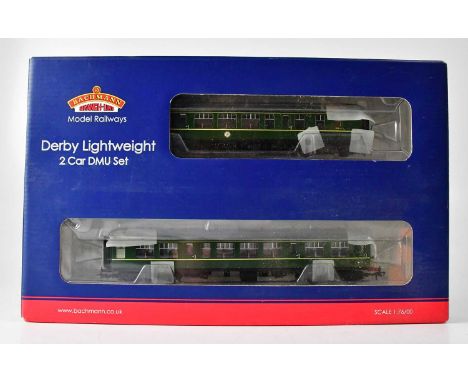 BACHMANN; a boxed Derby Lightweight Two-Car DMU set, BR green with yellow warning panel, no. 32-515.