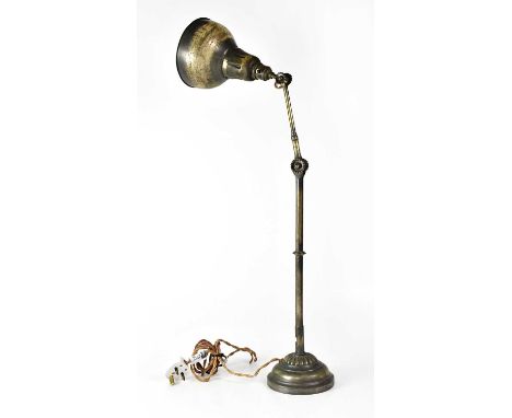 A Dugdill Patent adjustable metal table lamp, height 86cm (fully extended).Condition Report: - This lot is sold for decorativ
