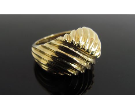 A gold ring stamped 14k. Size J/K, 7.6g