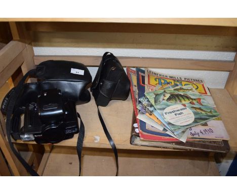 TWO CAMERAS, ALBUM OF BROOKE BOND TEA CARDS, ALBUM OF VARIOUS FIRST DAY COVERS AND VINTAGE RING MAGAZINES