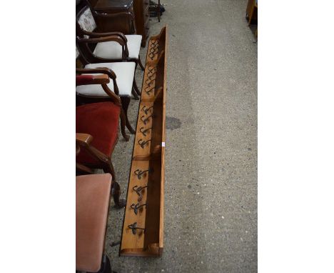 LARGE PINE COMBINATION SHELF AND COAT RACK, 300CM LONG