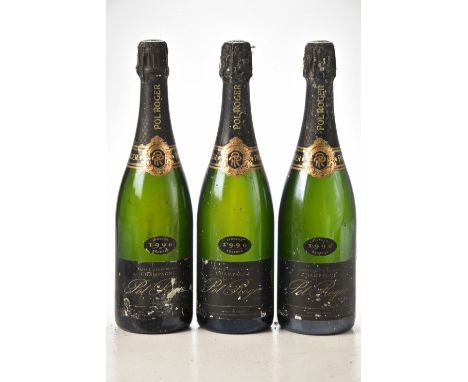 Champagne Pol Roger Brut Vintage 1996 3 bts From the home cellar of the late Simon Beatty