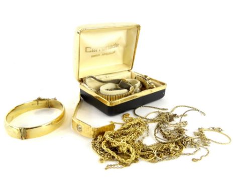 Various watches and chains, to include Sekonda, Timex, Ormo, and Hermes wristwatches, gold plated chains, gold plated bangle,