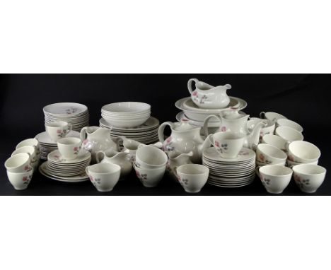 A Royal Doulton Pillar Rose pattern part tea, coffee and dinner service.