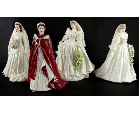 A collection of Coalport and Worcester figures, to include Royal Worcester figure of The Queen, a Compton &amp; Woodhouse Pri