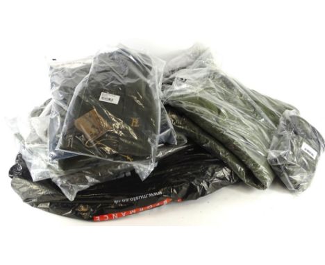 A large quantity of sporting clothing, bags, etc., all in undisturbed bags to include a Puffa light quilt vest, size XL, a Mu