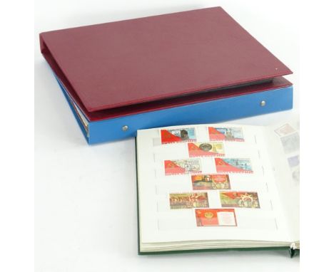 Various loose stamps, stock book, Russian stamps, first day covers, etc.