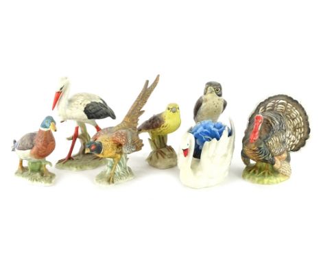 Various Goebel ceramic models, to include a turkey, pheasant, mallard duck, etc.